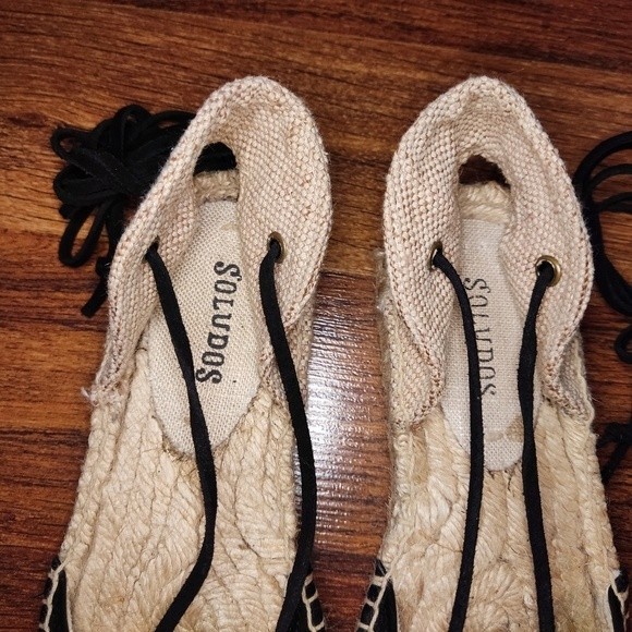 Madewell Soludos Platform Gladiator Sandals Espadrilles in Black Leather Size 6 - Picture 4 of 11